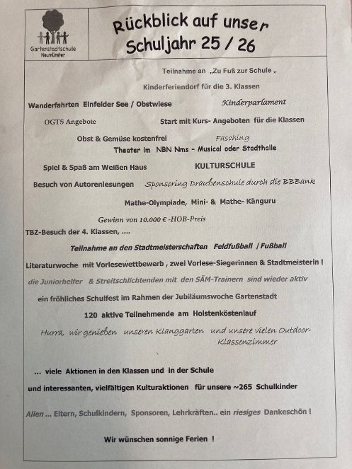 Jahresübersicht 2026